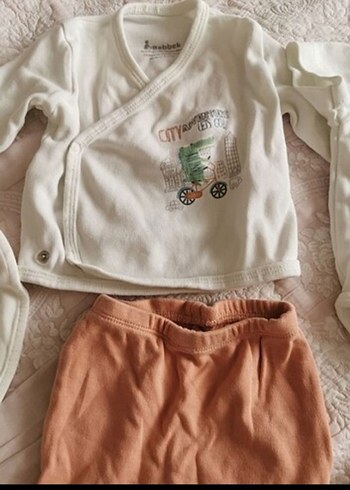 Bebek Uzun Kollu Beyaz Set - Görsel 2