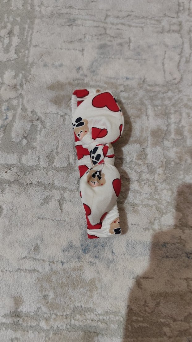 Renkli Desenli Beyaz Elastik Saç Bandı - Görsel 3