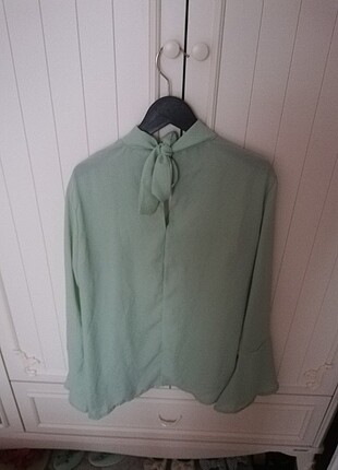 Mint yeşili şifon bluz koton hm zara mango Bershka Trendyol