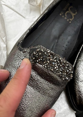 40 Beden Klasik Zarafet Gri Yılan Derisi Desenli Deri Ayakkabı