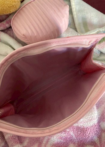 Pembe Kadın Makyaj Çantası Seti - Görsel 4