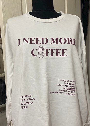 Beyaz Uzun Kollu Pamuklu Sweatshirt - Görsel 2