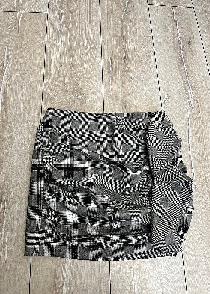 Mango fırfır detaylı ekose etek - Görsel 2