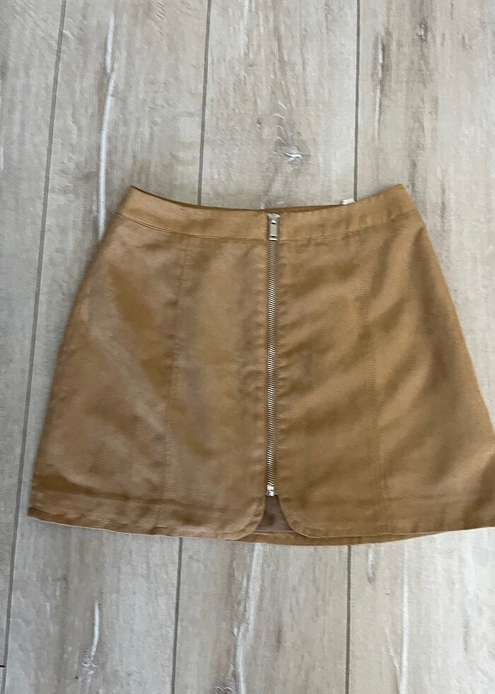 Hm Süet fermuar detaylı etek - Görsel 2