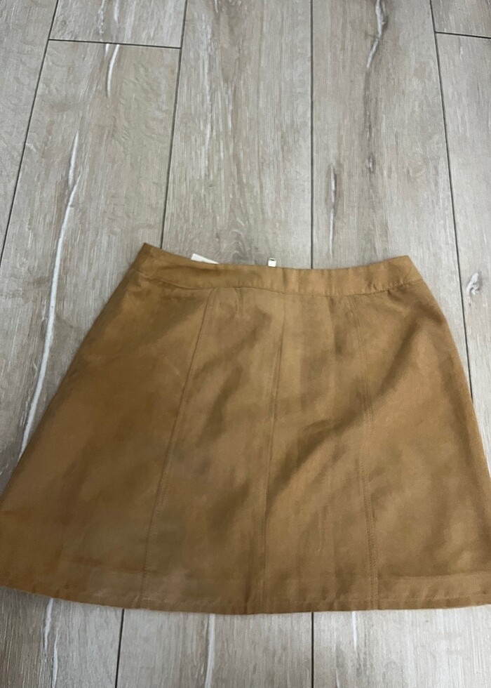 Hm Süet fermuar detaylı etek - Görsel 3