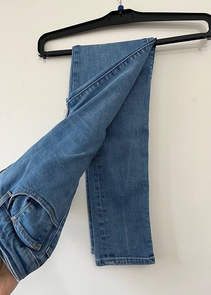 İhraç fazlası dar paça yüksek bel kot - Görsel 3