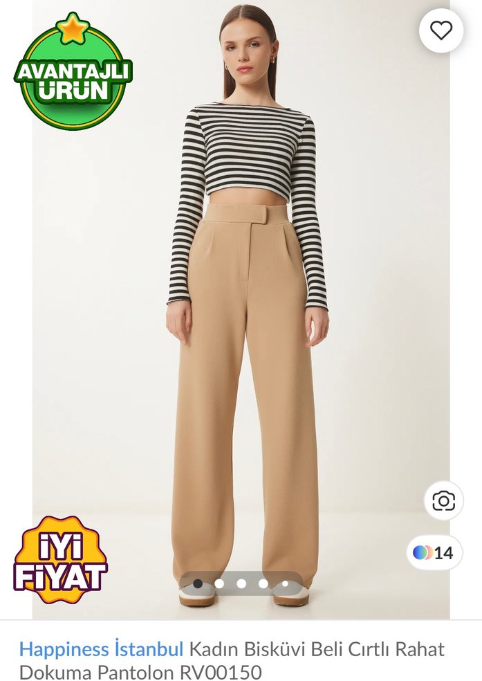 Camel kumaş pantolon - Görsel 3