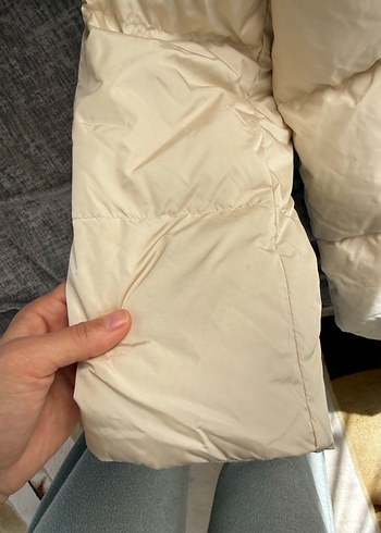 Beyaz Midi Şişme Kadın Kışlık Mont - Görsel 3