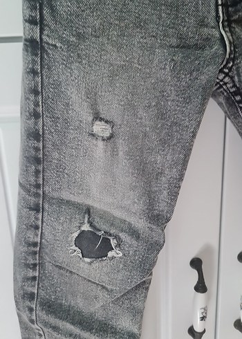 Zara Gri Erkek Çocuk Salaş Denim Pantolon