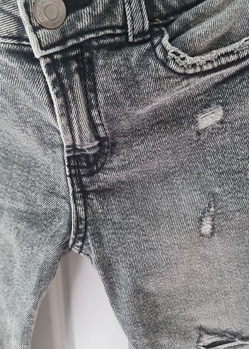 5 Yaş Beden Gri Erkek Çocuk Salaş Denim Pantolon
