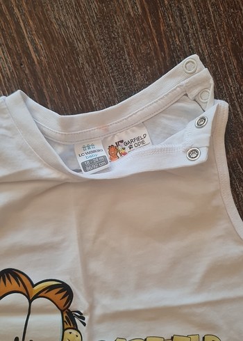 Beyaz Garfield Baskılı Çocuk Atlet - Görsel 3