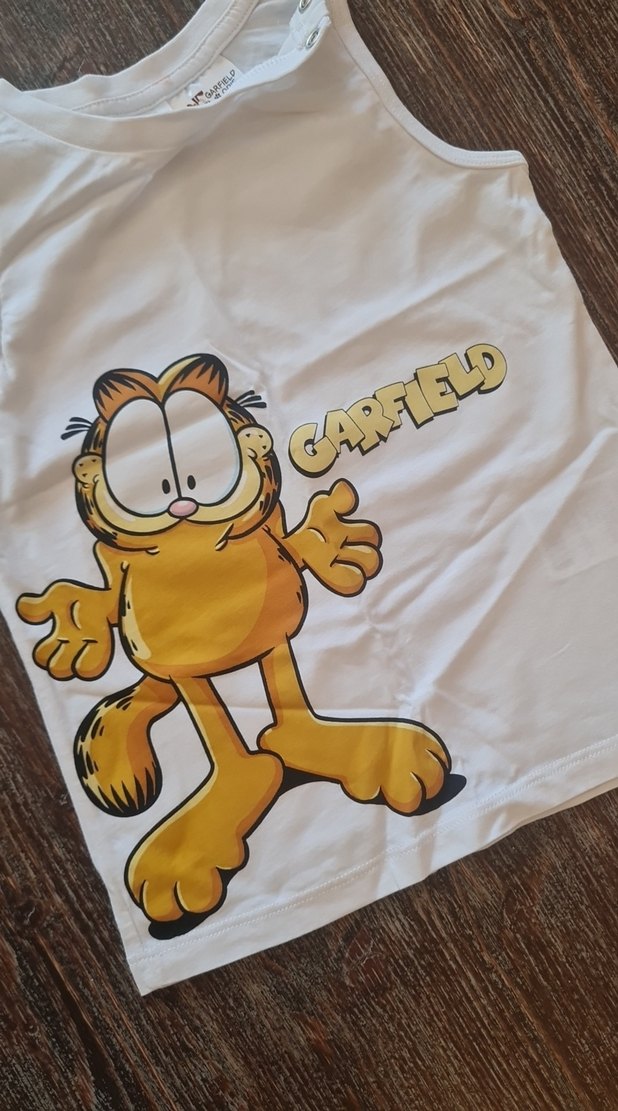 Beyaz Garfield Baskılı Çocuk Atlet - Görsel 2