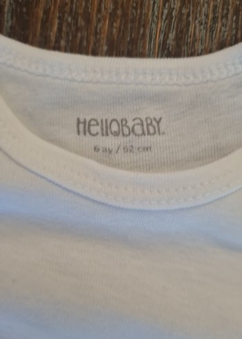 HelloBaby Beyaz Uzun Kollu Bebek Kız Body