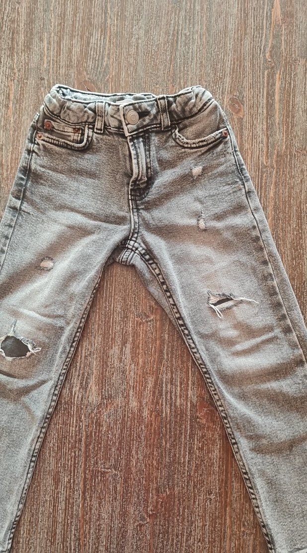 Çocuk Gri Bol Kesim Denim Pantolon - Görsel 2