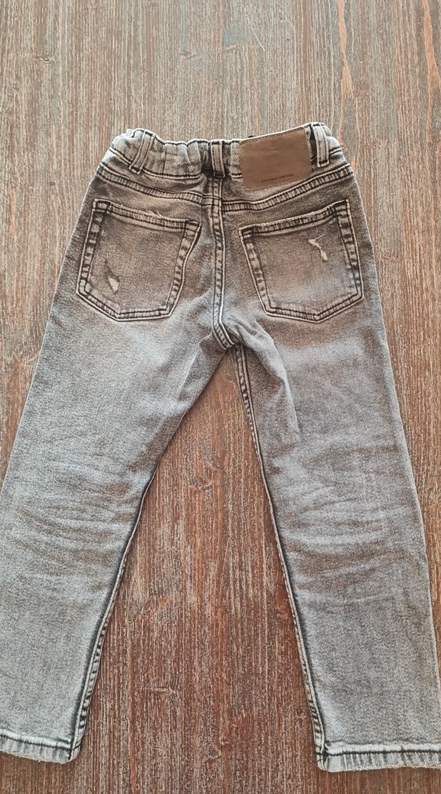 Çocuk Gri Bol Kesim Denim Pantolon - Görsel 4