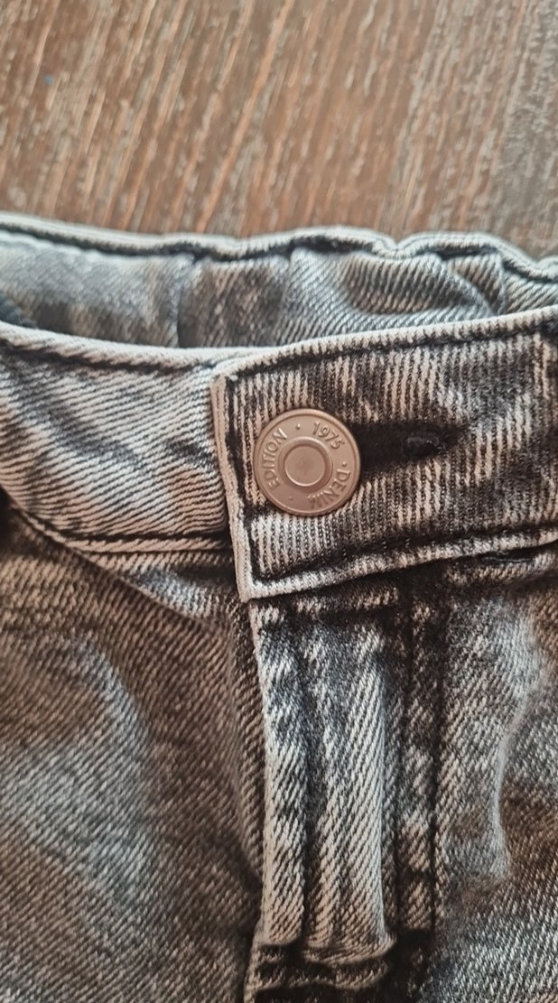 Çocuk Gri Bol Kesim Denim Pantolon - Görsel 3
