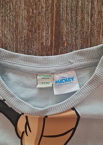 Gri Uzun Kollu Mickey Mouse Tişört - Görsel 4