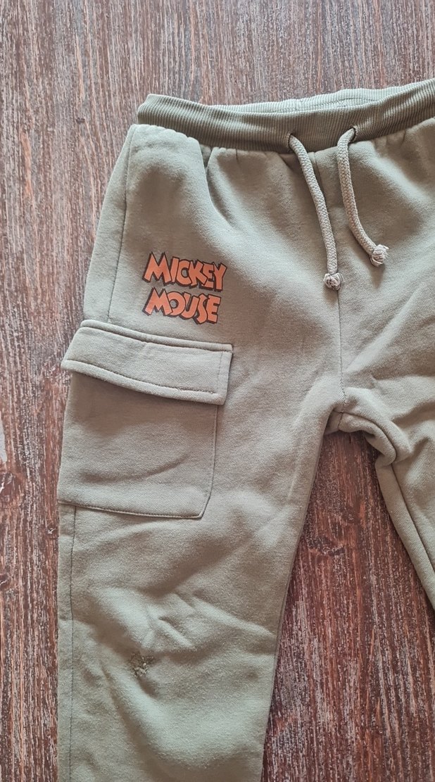 Gri Mickey Mouse Baskılı Erkek Eşofman Altı - Görsel 3