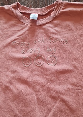 Çocuk Pembe Baskılı Sweatshirt - Görsel 2