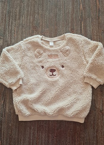 Çocuk Peluş Ayı Desenli Sweatshirt - Görsel 2