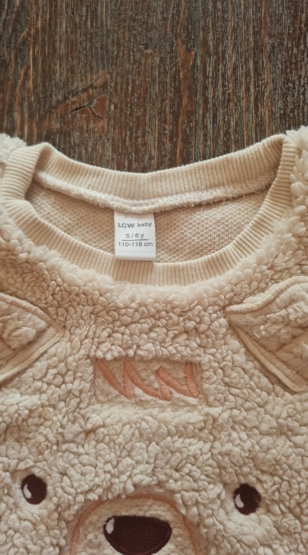 Çocuk Peluş Ayı Desenli Sweatshirt - Görsel 3