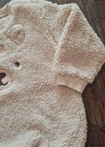 Kız Çocuk Bej Peluş Sweatshirt - Görsel 5