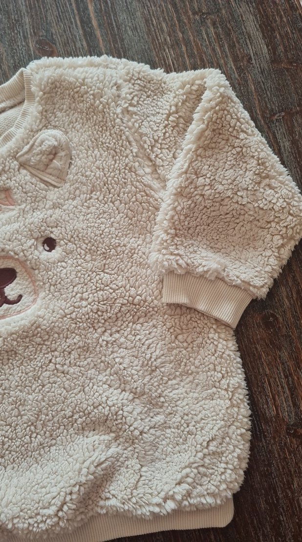 Kız Çocuk Bej Peluş Sweatshirt - Görsel 5