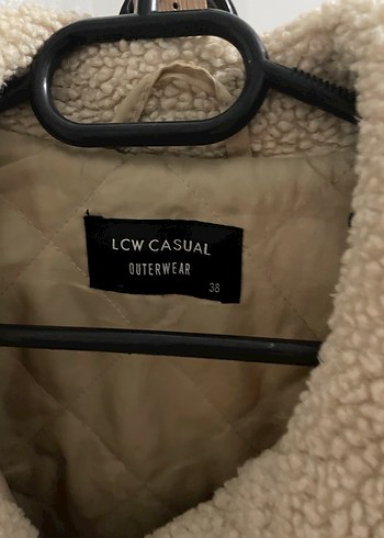 Bej Düğmeli Midi Peluş Kadın Ceket - Görsel 3