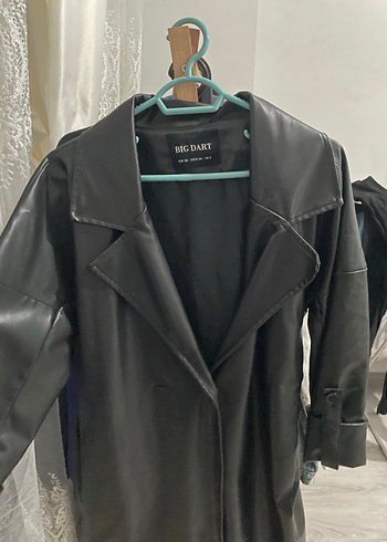 Uzun deri ceket - Görsel 4