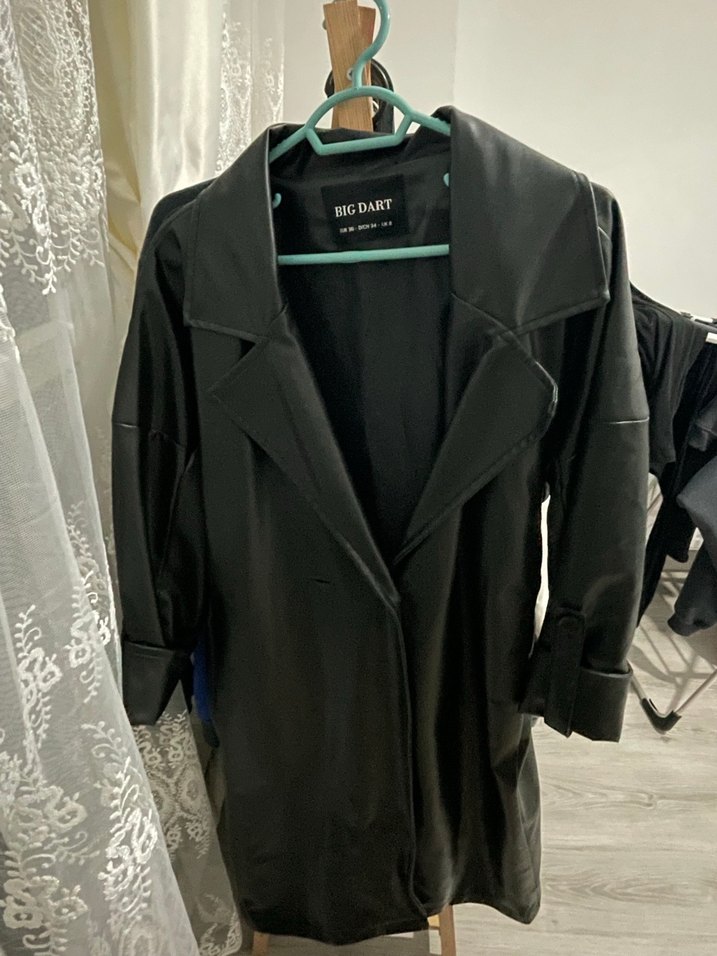 Uzun deri ceket - Görsel 3