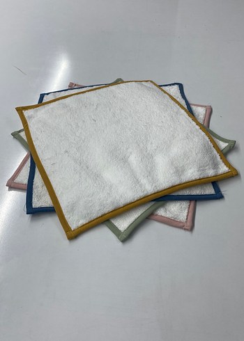 Zara Home Beyaz Havlu Seti, Kenarları Renkli