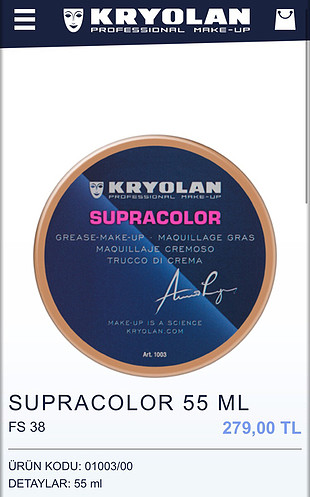 Kryolan supracolor 55 ml fs 38 