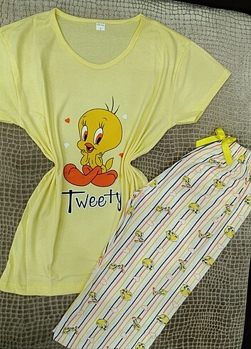 Diğer Bayan Kapri Kısa Kollu Pijama Takımı