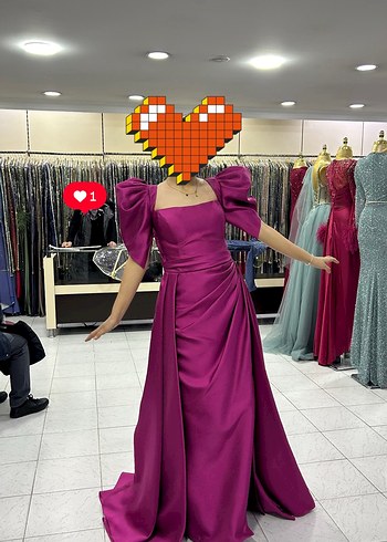38 Beden Kenzel Drapeli Pembe Abiye Elbise