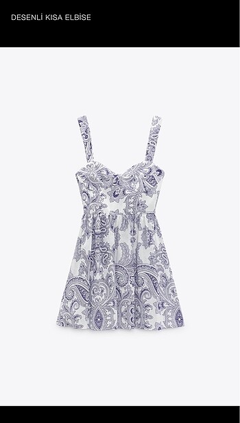Zara Desenli Mini elbise