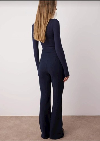 Lacivert  İspanyol Paça Pantolon - Görsel 3