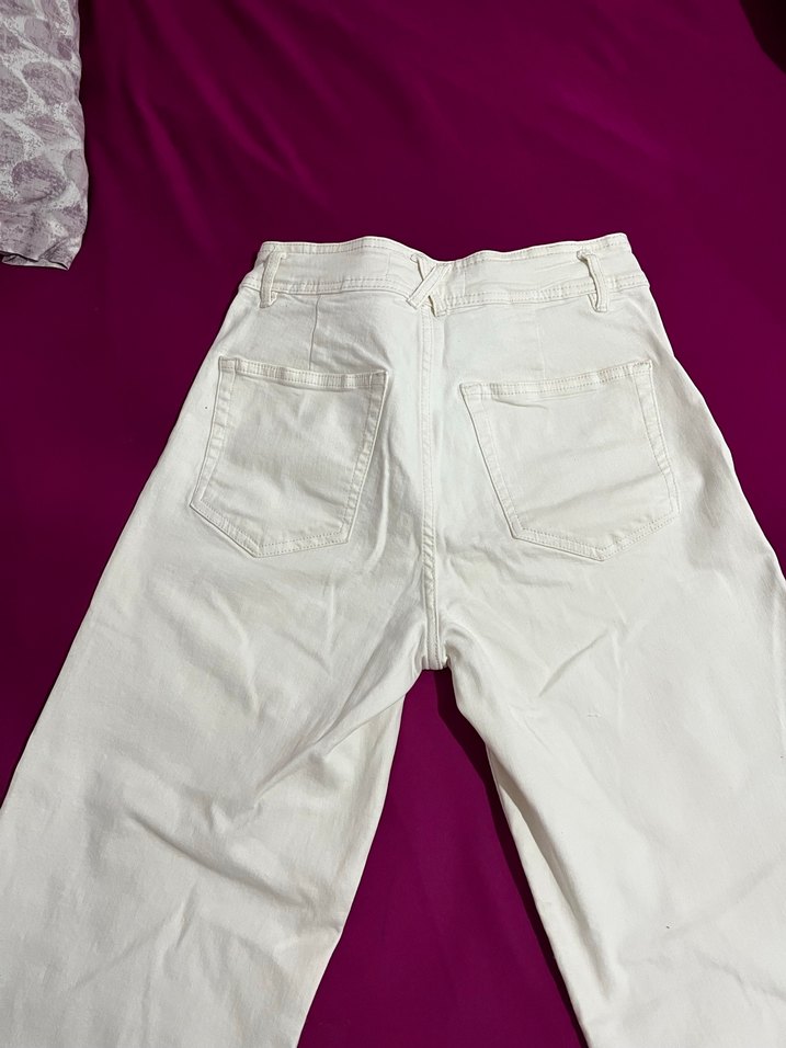 Beyaz palazzo jean - Görsel 4