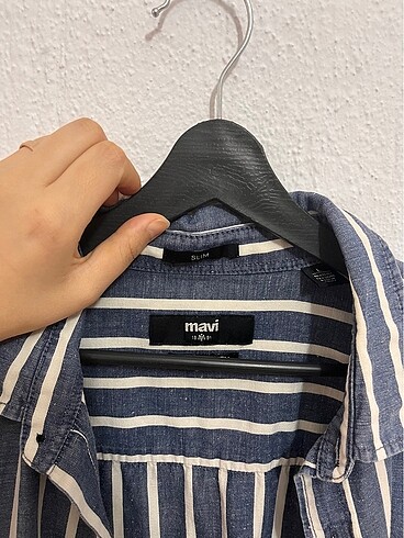 Mavi denim gömlek - Görsel 7