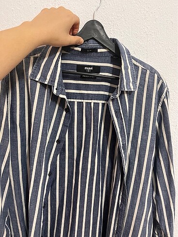 Mavi denim gömlek - Görsel 8