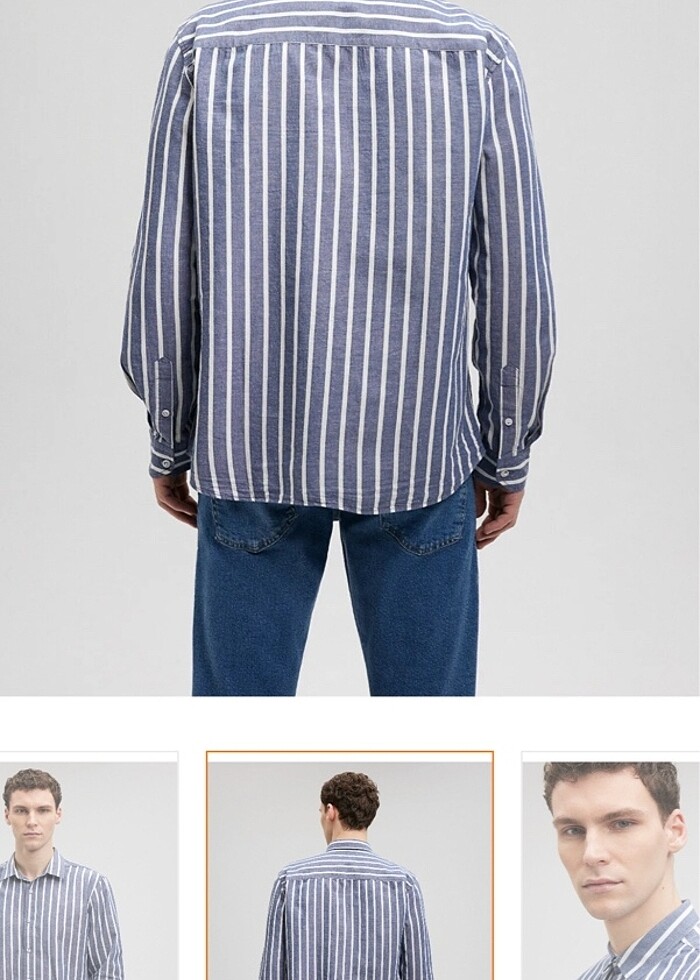 Mavi denim gömlek - Görsel 3