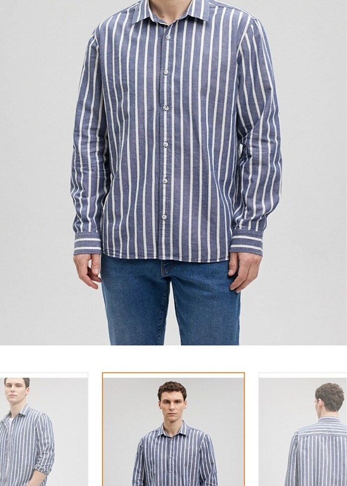 Mavi denim gömlek - Görsel 4