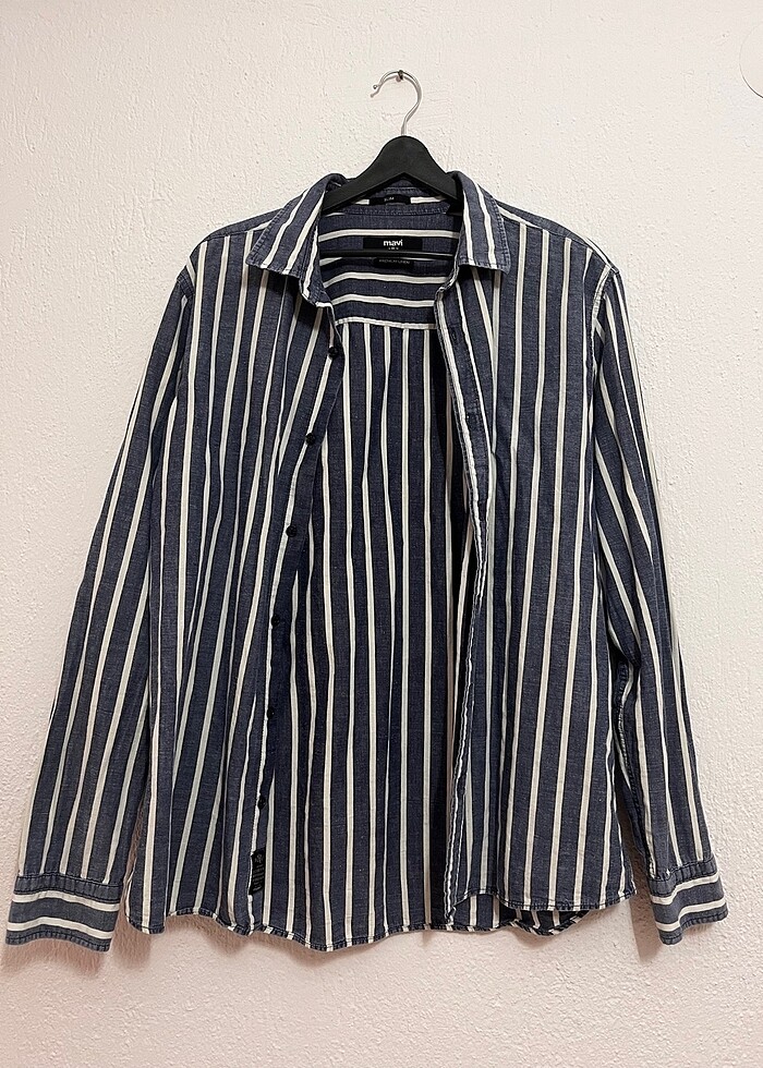 Mavi denim gömlek - Görsel 5