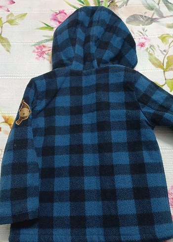 Erkek Çocuk Mavi Kareli Düğmeli Kaban - Görsel 3