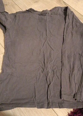 Kız Çocuk Gri Uzun Kollu Basic Tişört - Görsel 2