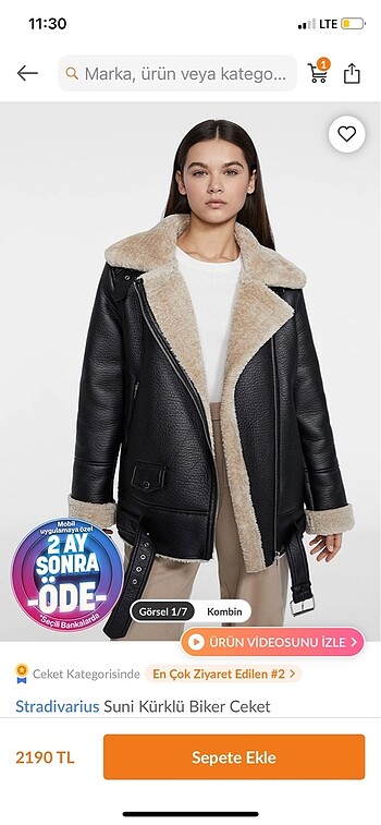 s Beden stradivarius biker deri ceket mont