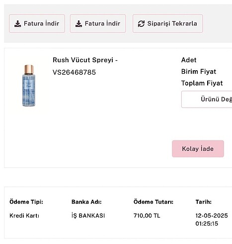 Victoria s Secret victorias secret rush faturalı sıfır