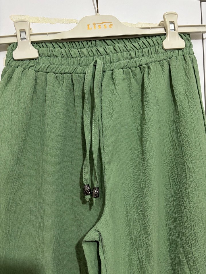 Yeşil Bol Kesim Kadın Pantolon - Görsel 2