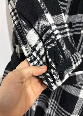 Kemerli Siyah Beyaz Ekose Uzun Elbise - Görsel 5