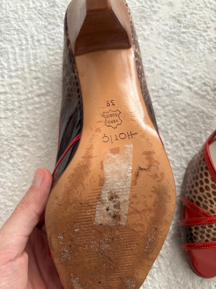 Kahverengi Yılan Desenli Topuklu Stiletto - Görsel 4