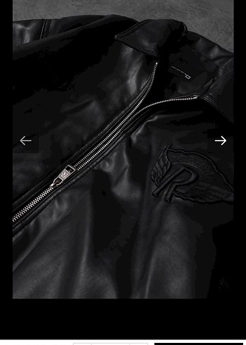 Siyah Deri Kadın Biker Ceket - Görsel 6